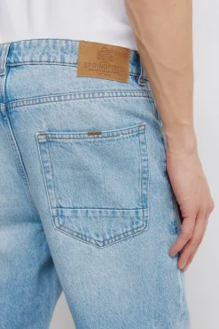 New Springfield Jeans délavé moyen clair coupe droite bleu