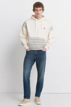 New Springfield Jeans en knit denim surteint coupe slim bleu