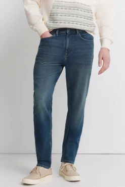 New Springfield Jeans en knit denim surteint coupe slim bleu