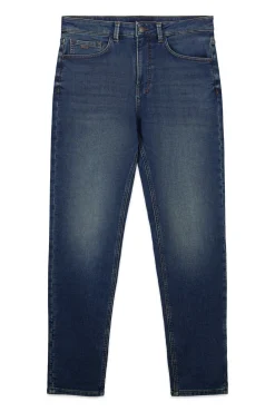 New Springfield Jeans en knit denim surteint coupe slim bleu