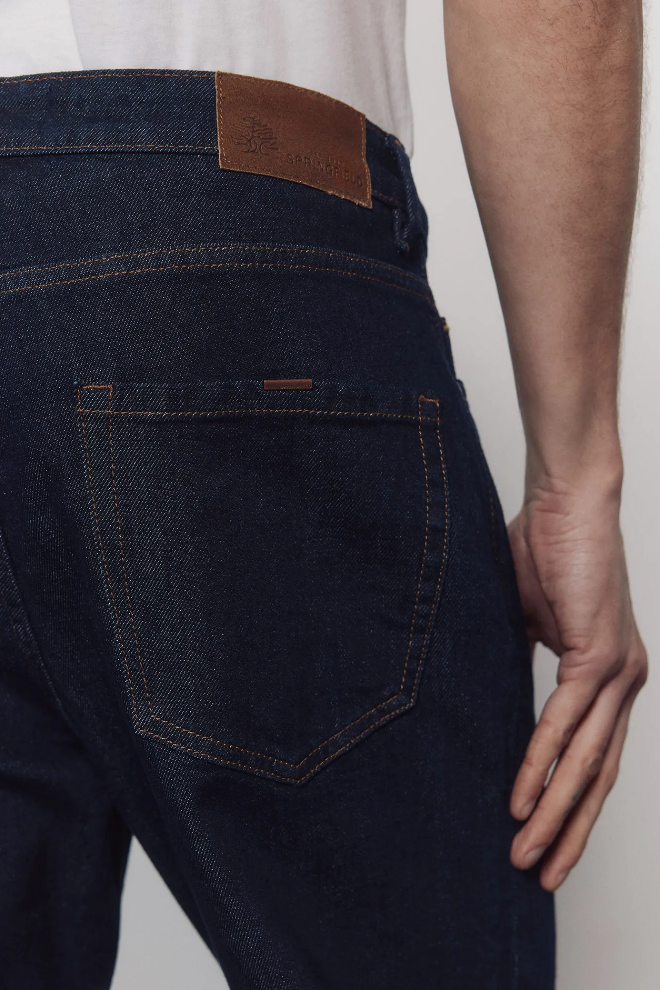 Discount Springfield Jeans lavé désencollé coupe droite bleu