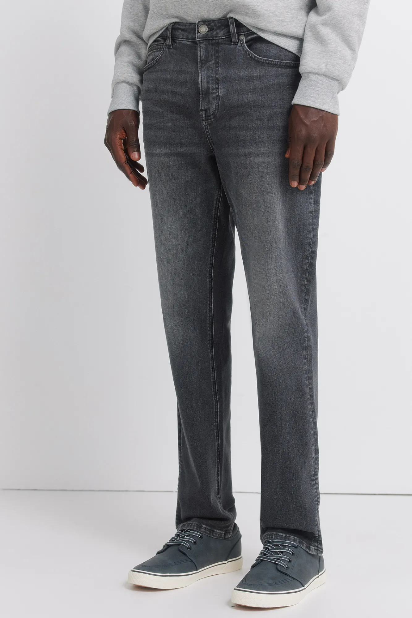 Outlet Springfield Jeans noir délavé slim fit gris