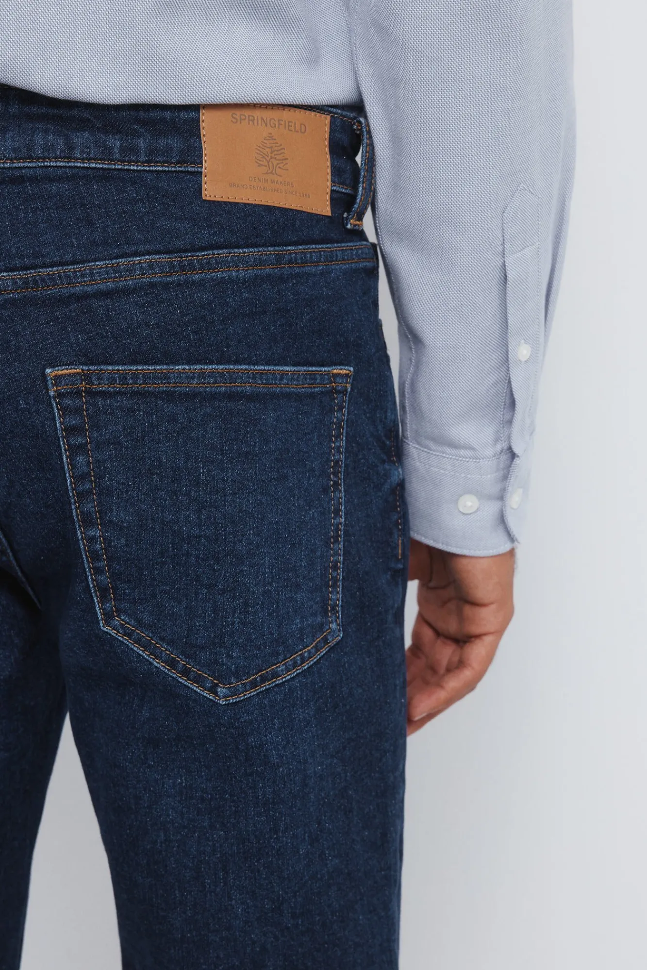 Sale Springfield Jeans slim délavé foncé bleu