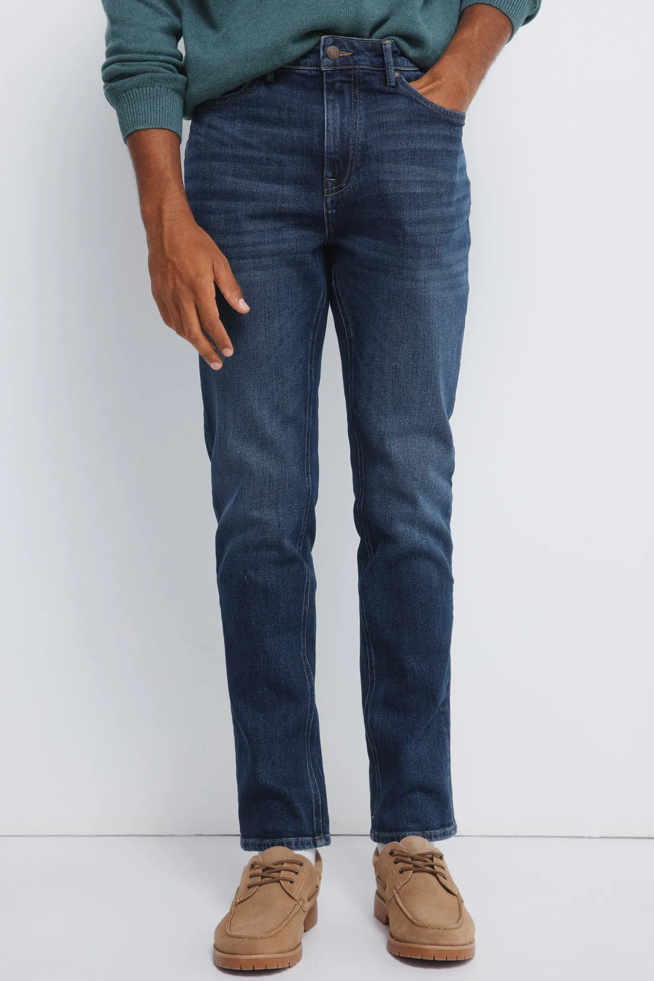 New Springfield Jeans slim délavé moyennement foncé bleu