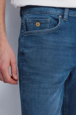 Discount Springfield Jeans slim en denim tricoté bleu