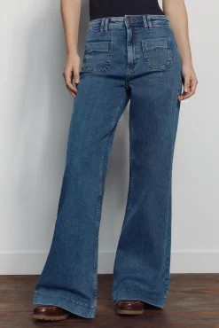 Sale Springfield Jeans super large taille haute bleu