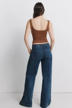 Sale Springfield Jeans super large taille haute bleu