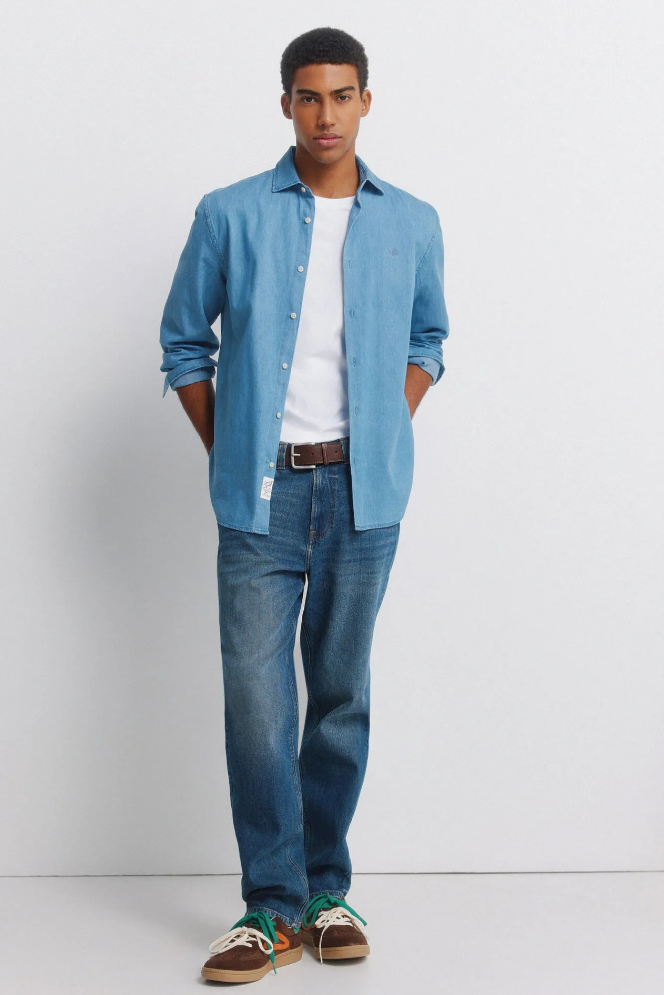 Best Springfield Jeans surtint coupe droite bleu