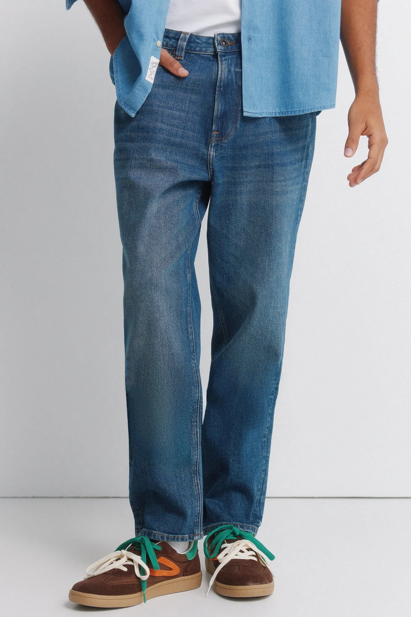 Best Springfield Jeans surtint coupe droite bleu