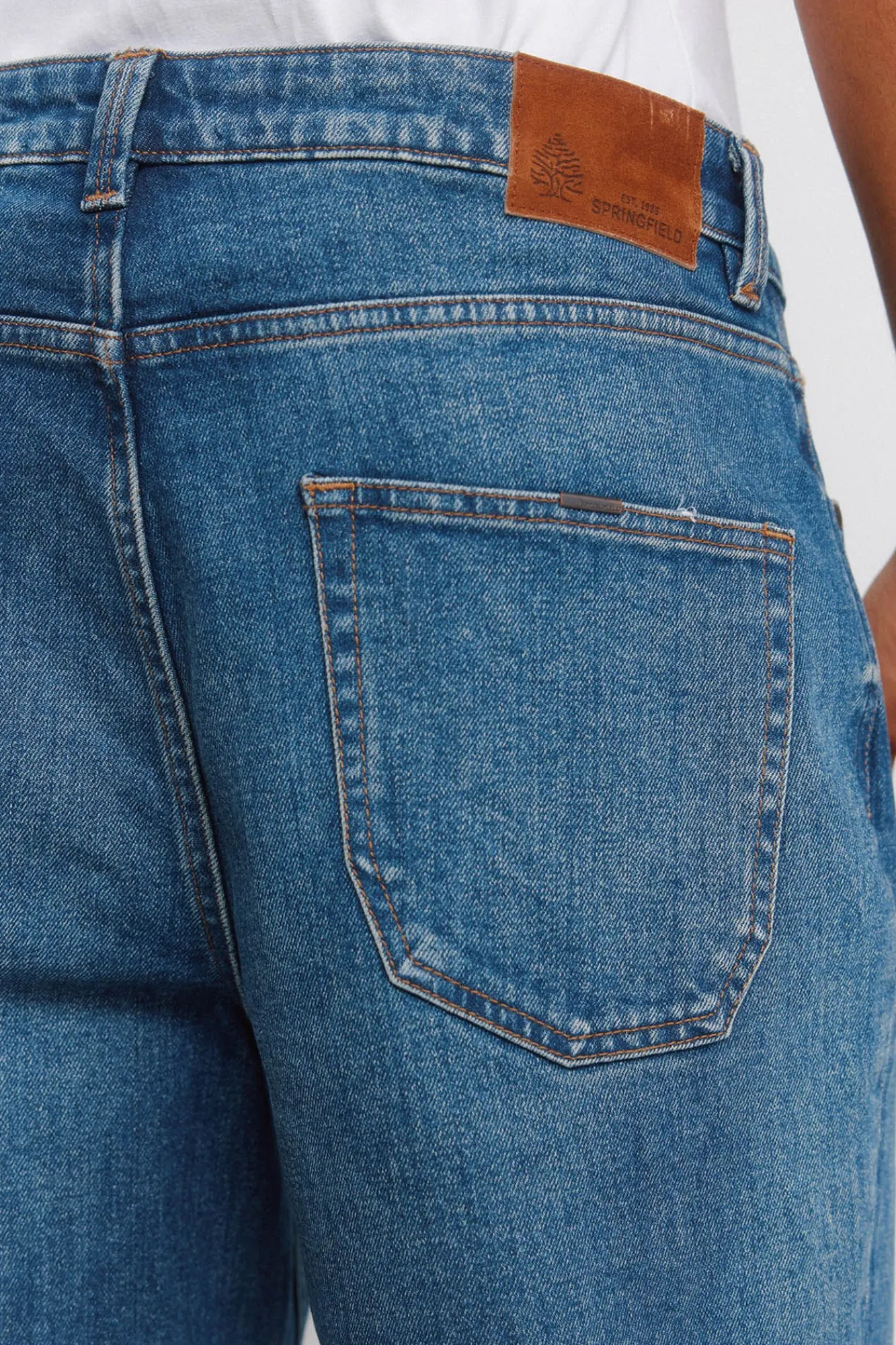 Best Springfield Jeans surtint coupe droite bleu