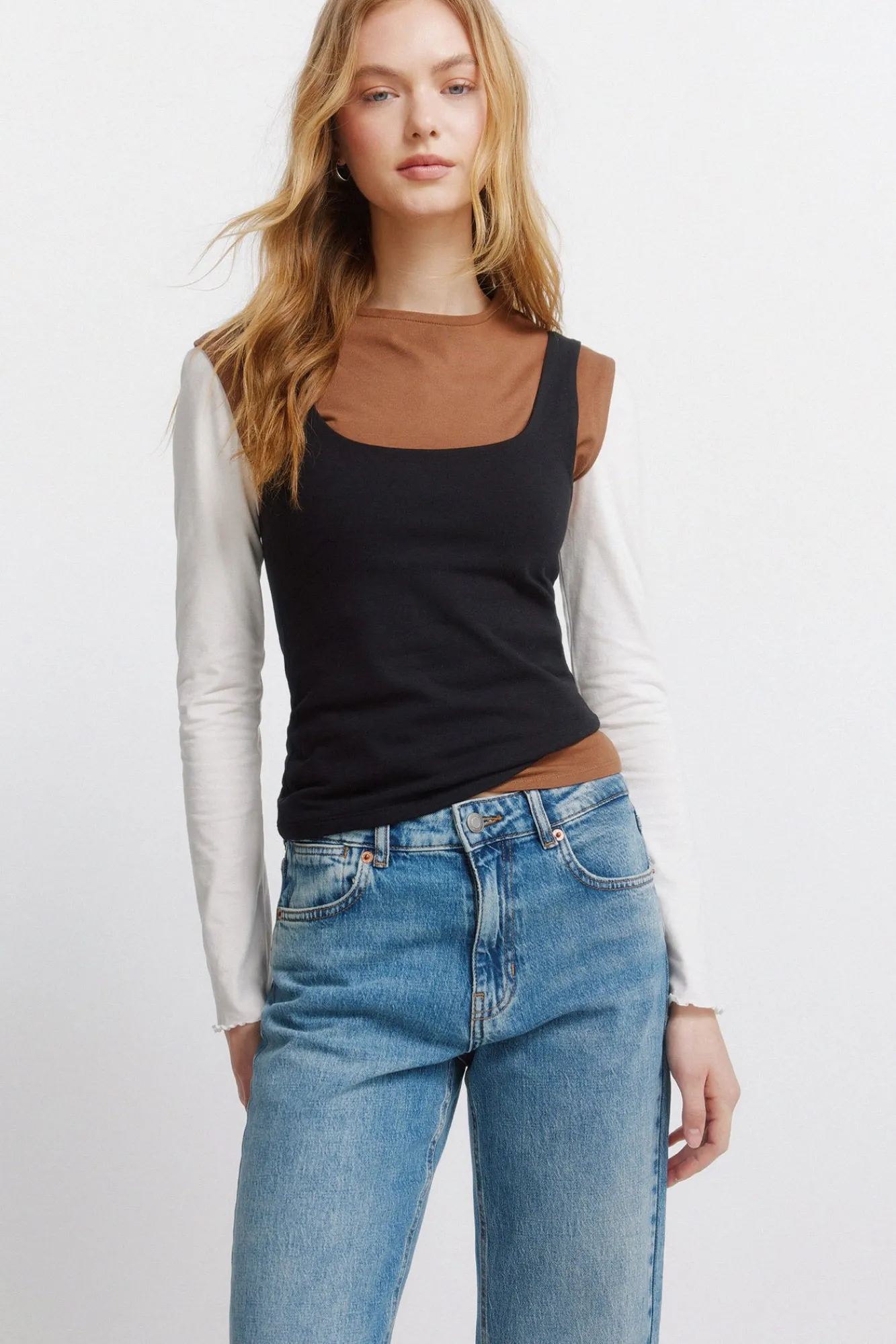 Springfield Jeans taille moyenne bleu