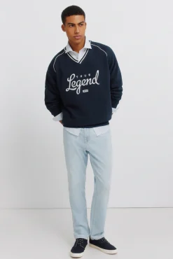 Outlet Springfield Jeans ultra-légers délavés clairs slim fit bleu