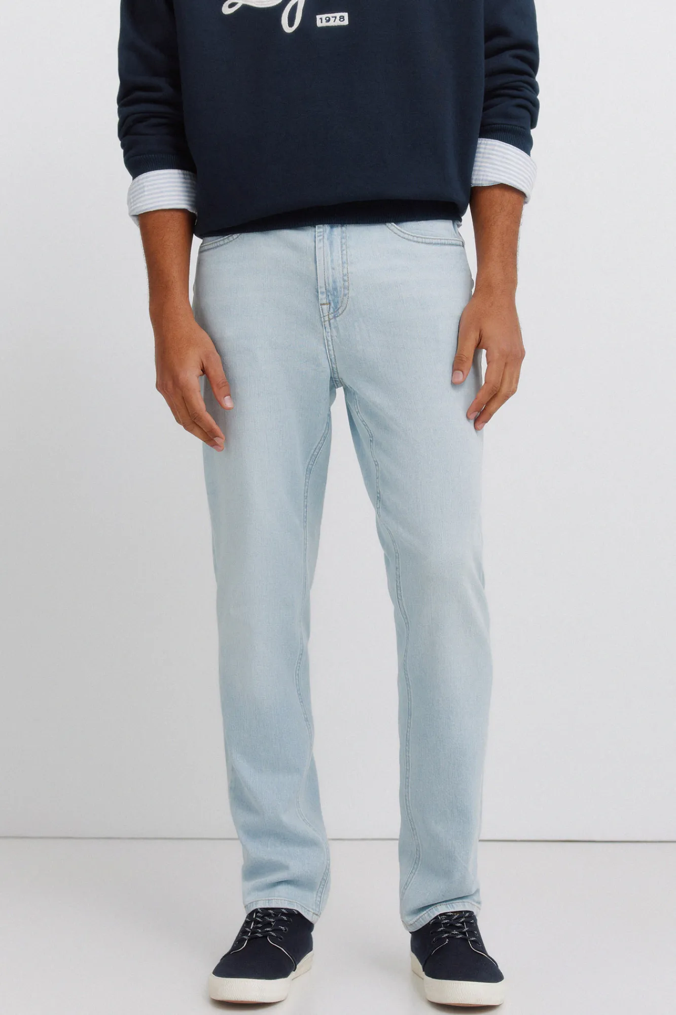 Outlet Springfield Jeans ultra-légers délavés clairs slim fit bleu