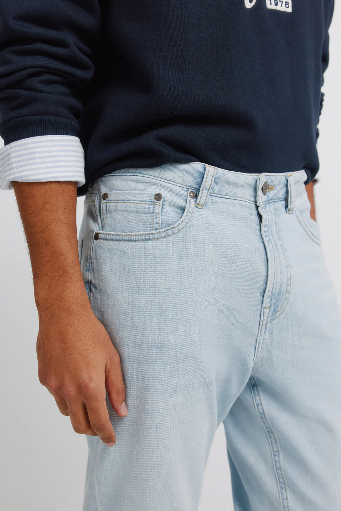 Outlet Springfield Jeans ultra-légers délavés clairs slim fit bleu