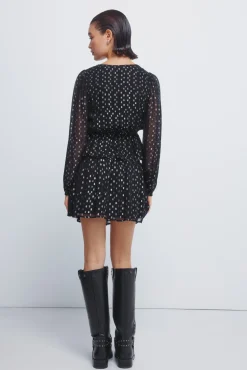 Outlet Springfield Jupe à smocks en lurex noir