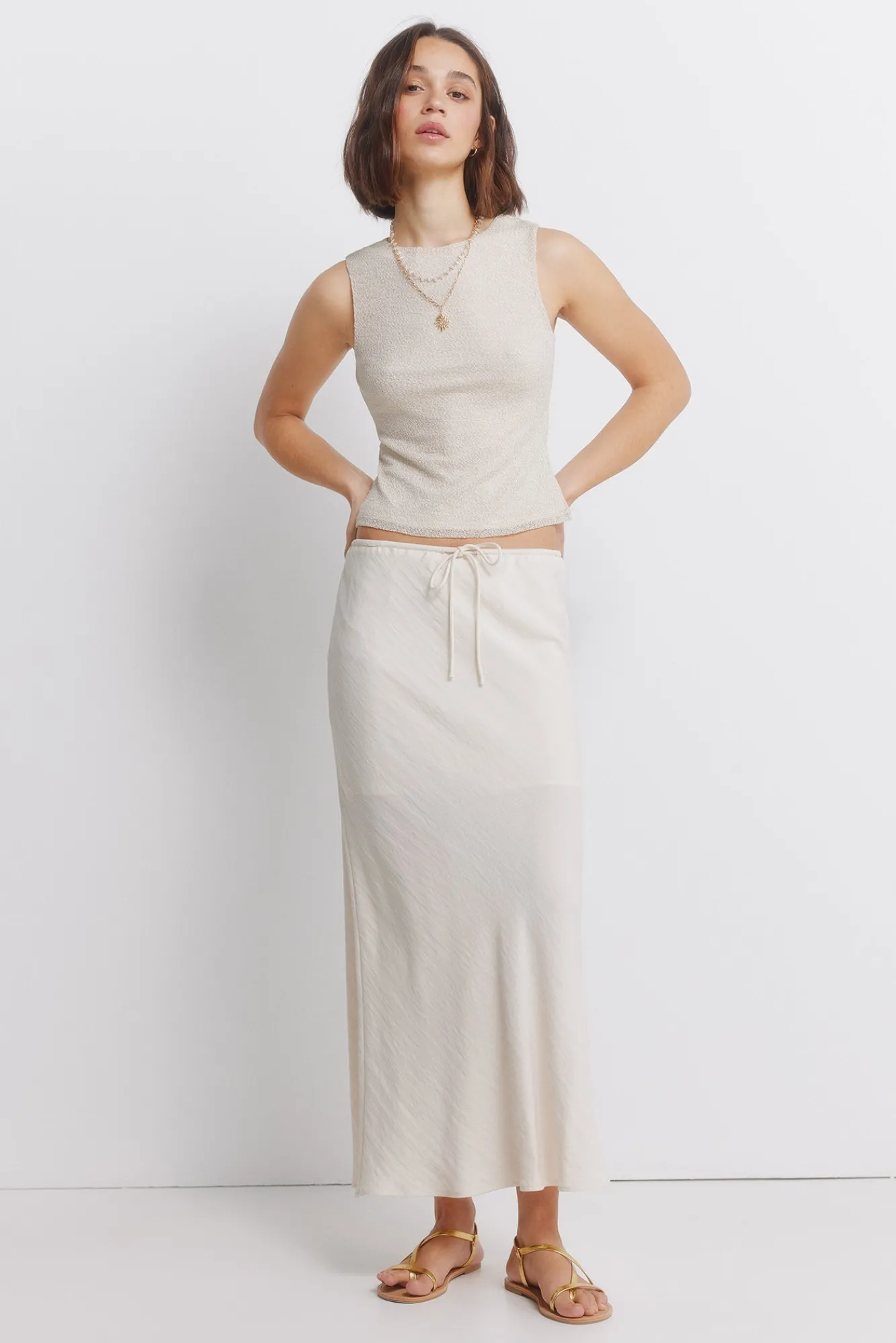 Best Springfield Jupe midi coupe sirène nude