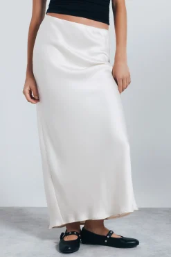 Online Springfield Jupe midi en satin blanc