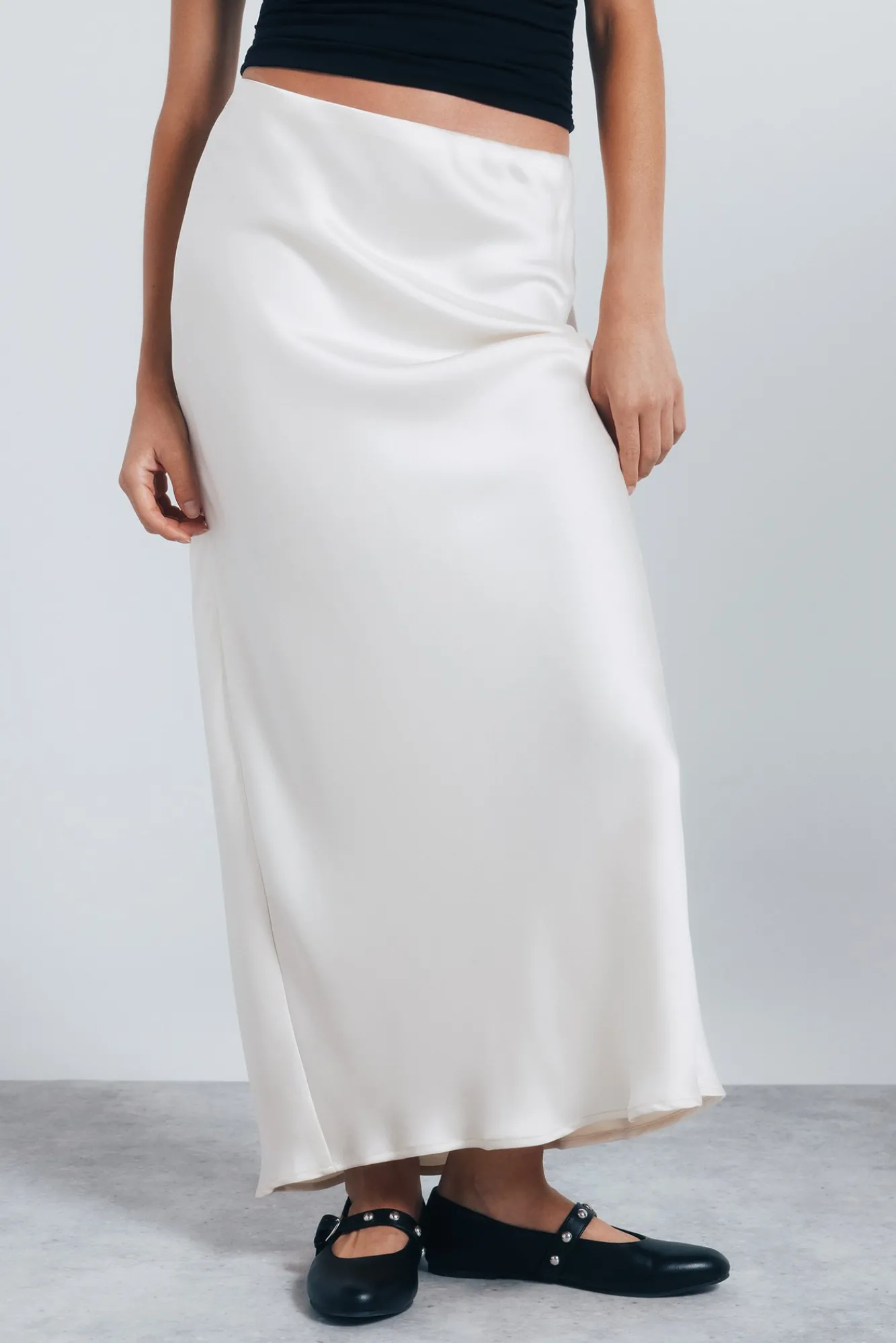 Online Springfield Jupe midi en satin blanc