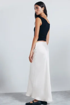 Online Springfield Jupe midi en satin blanc
