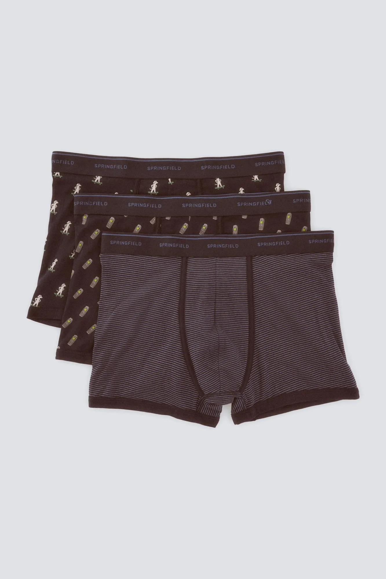 Clearance Springfield Lot de 3 boxers années 90 bleu