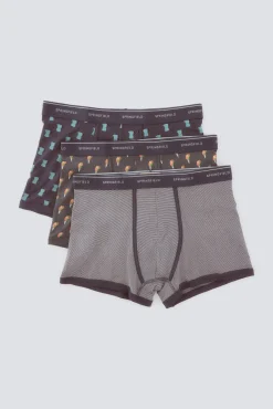Clearance Springfield Lot de 3 boxers café glacé bleu
