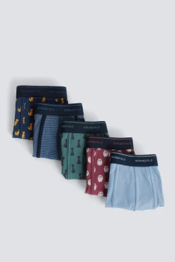 Online Springfield Lot de 3 boxers imprim&eacute;s en coton vert
