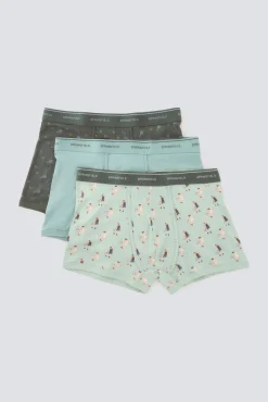 Hot Springfield Lot de 3 boxers tennis vert