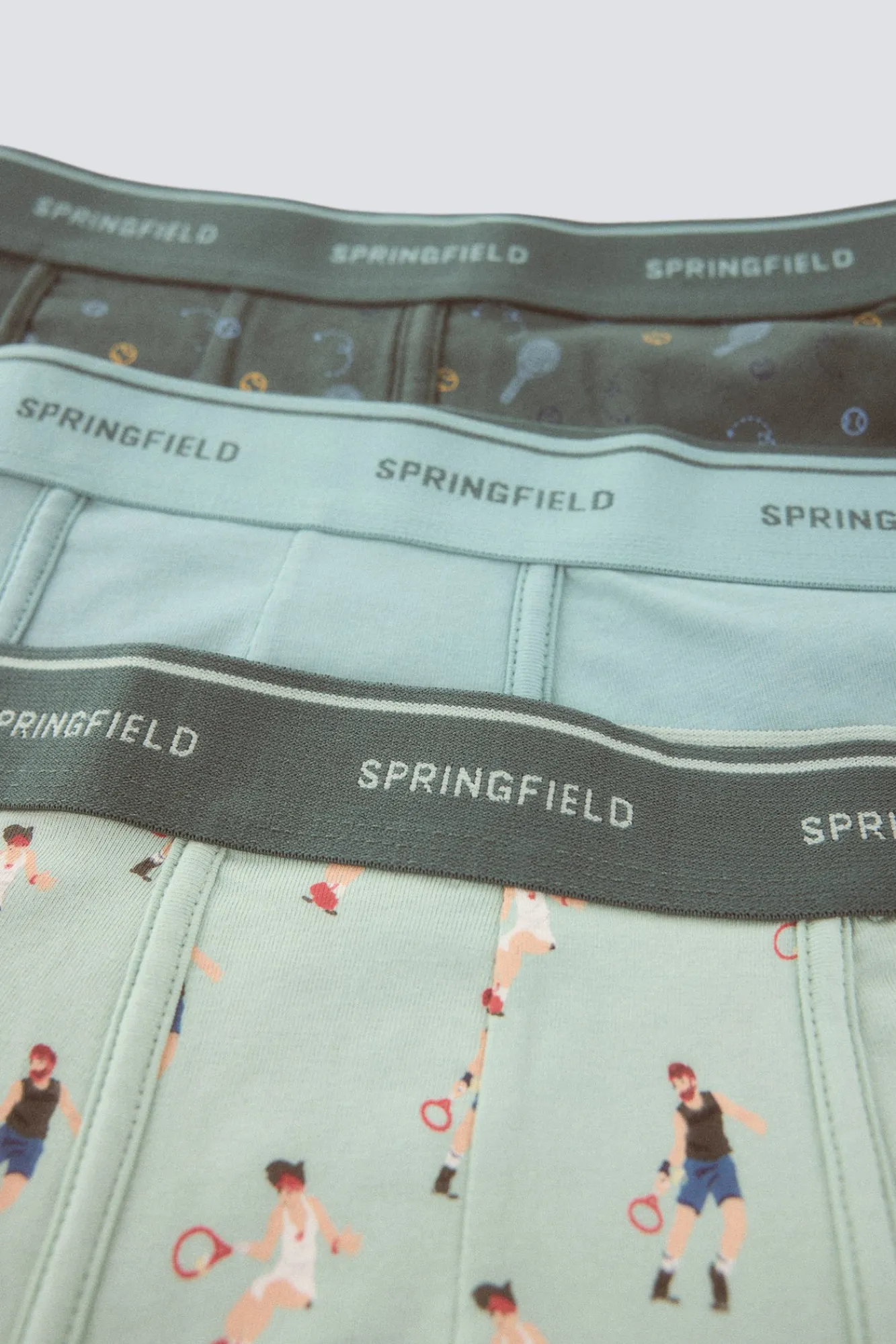 Hot Springfield Lot de 3 boxers tennis vert