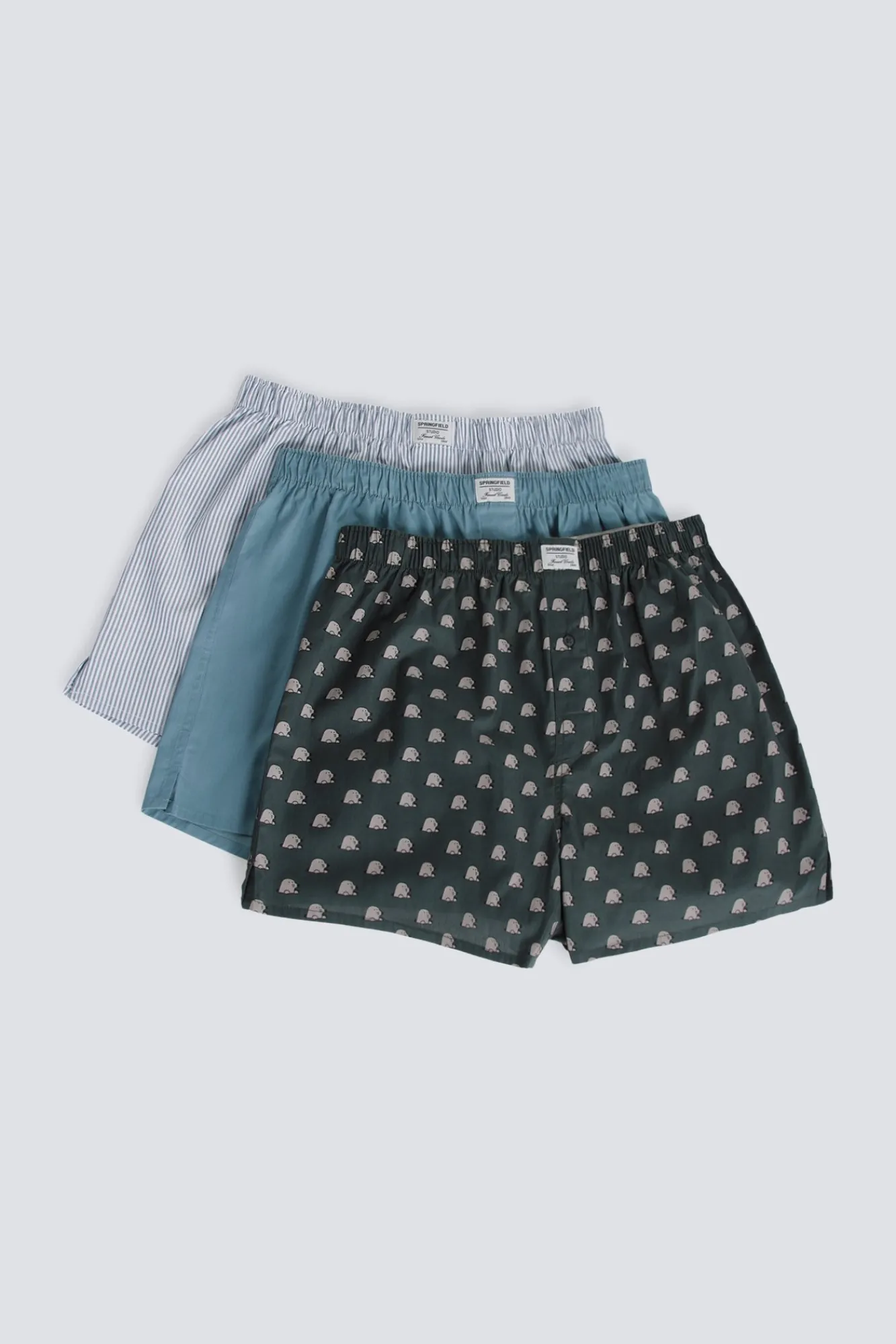 Online Springfield Lot de 3 caleçons à pois bleu