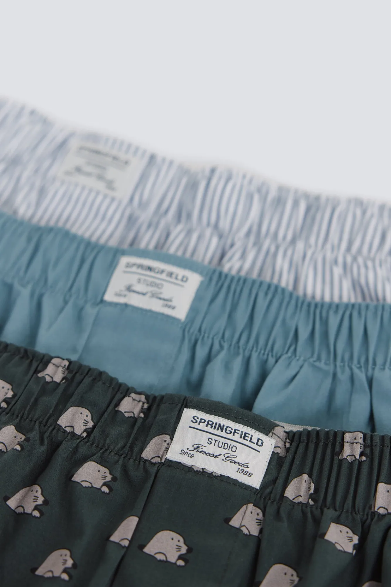 Online Springfield Lot de 3 caleçons à pois bleu