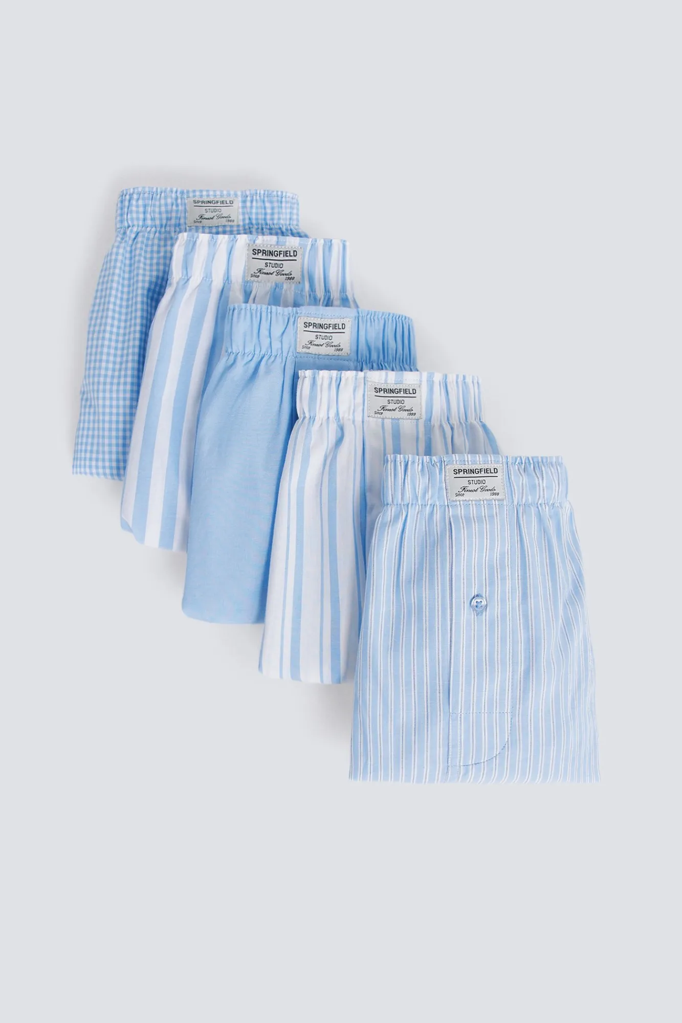 New Springfield Lot de 5 caleçons à rayures s bleu