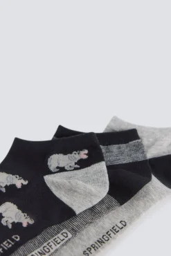 Online Springfield Lot de 3 chaussettes cheville &agrave; hippopotames noir