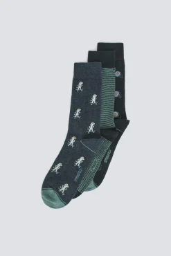 Springfield Lot de 3 chaussettes longues ann&eacute;es 90 bleu