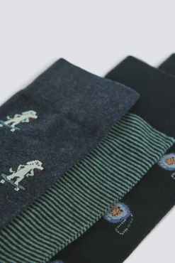 Springfield Lot de 3 chaussettes longues ann&eacute;es 90 bleu