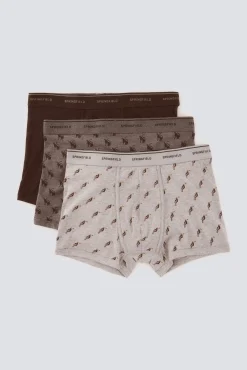 Clearance Springfield Pack de 3 boxers jungle gris