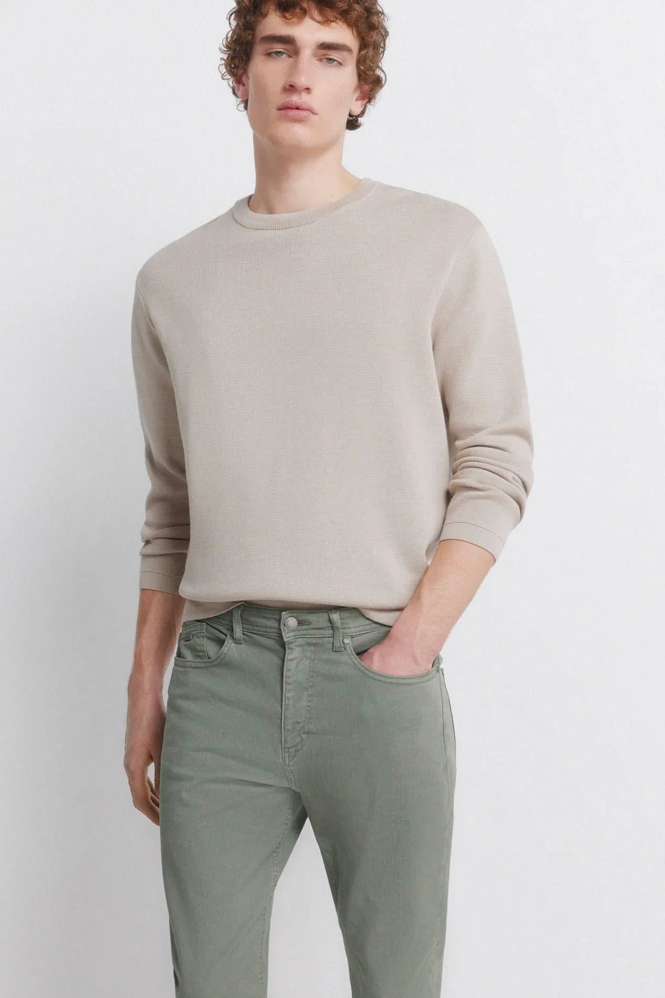 Online Springfield Pantalon 5 poches délavé coupe slim