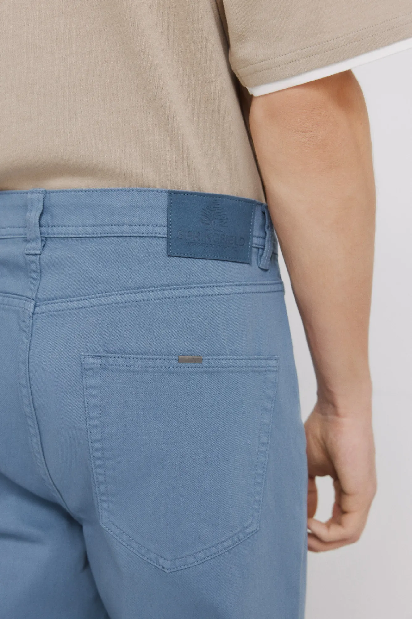 Sale Springfield Pantalon 5 poches lavé coupe droite
