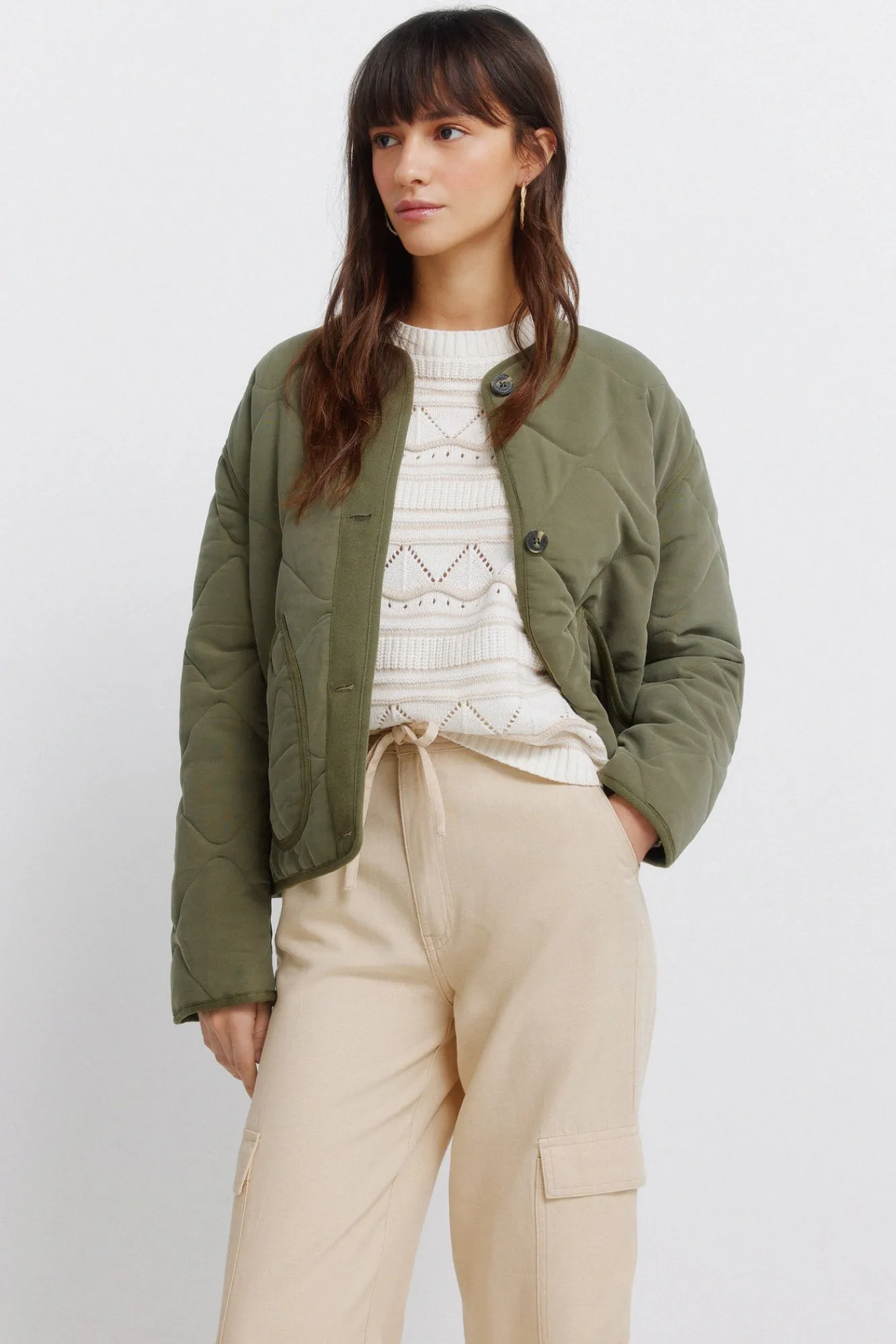 Outlet Springfield Pantalon cargo en coton camel