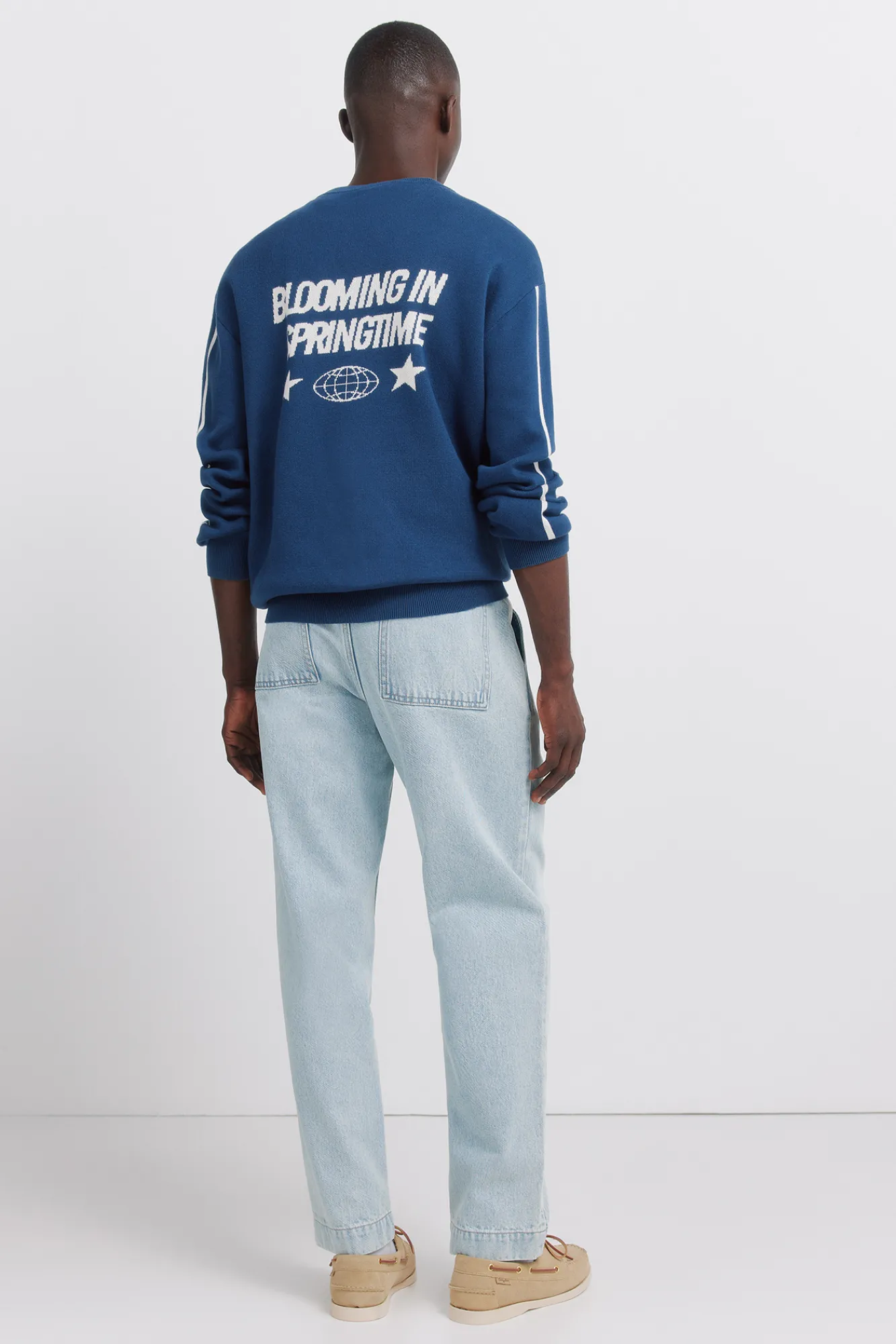 Online Springfield Pantalon chino en jean délavé clair bleu