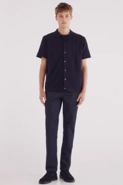 Sale Springfield pantalon chino slim micro-imprimé bleu