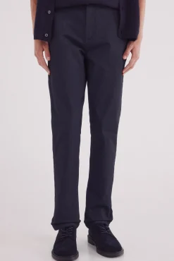 Sale Springfield pantalon chino slim micro-imprim&eacute; bleu