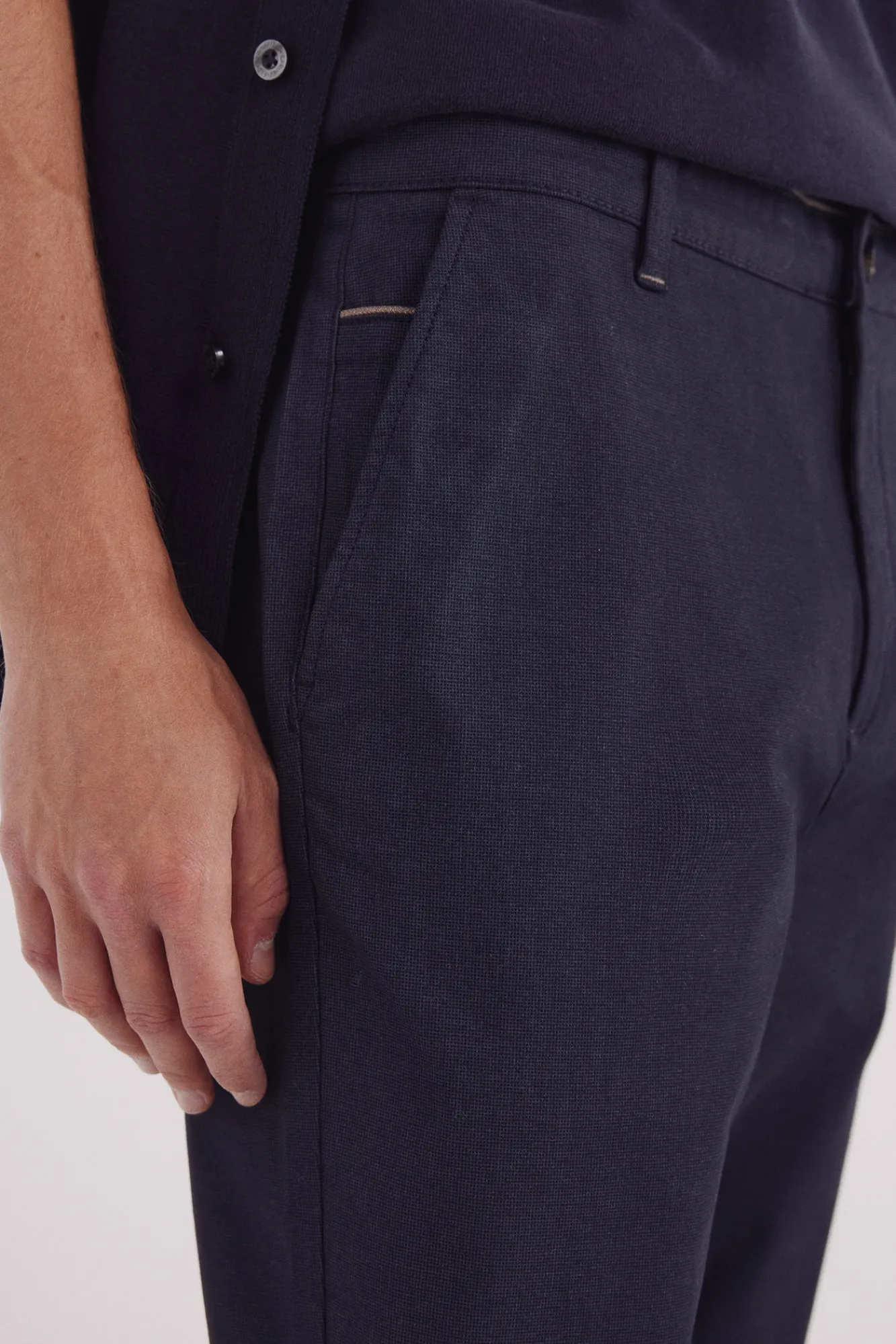 Sale Springfield pantalon chino slim micro-imprimé bleu