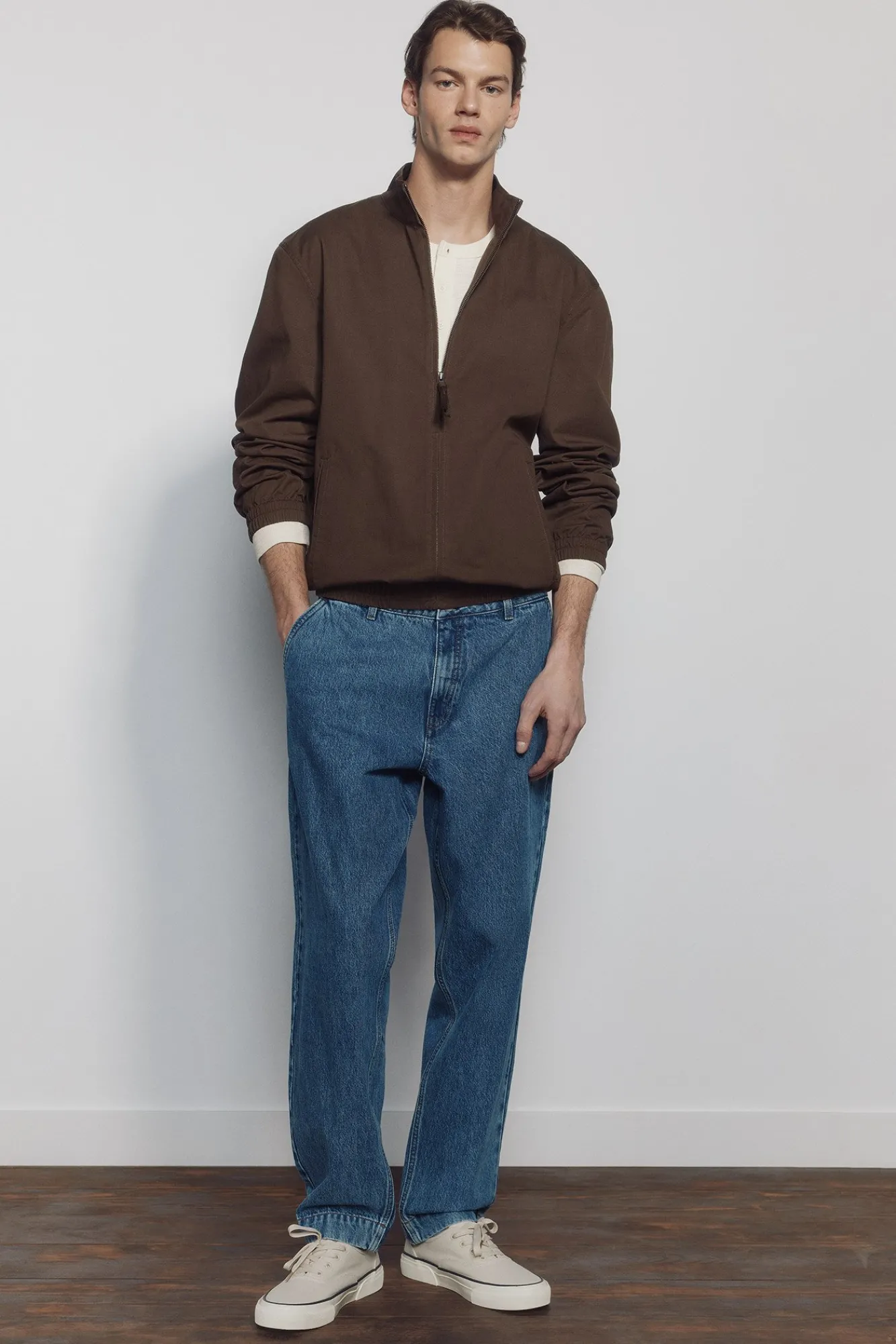 Springfield Pantalon chino surteint relaxed fit bleu