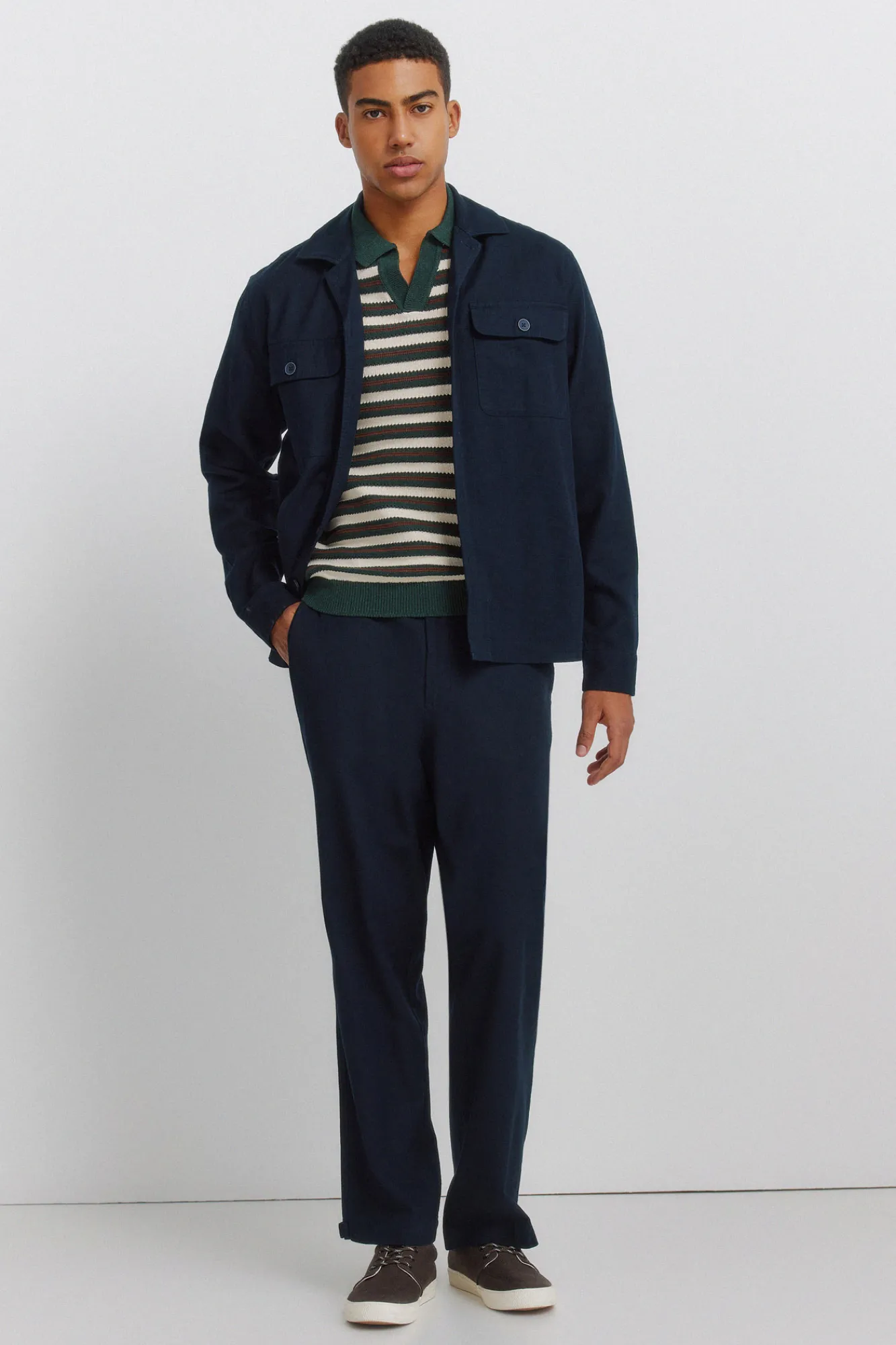 Sale Springfield Pantalon coupe droite en coton bleu