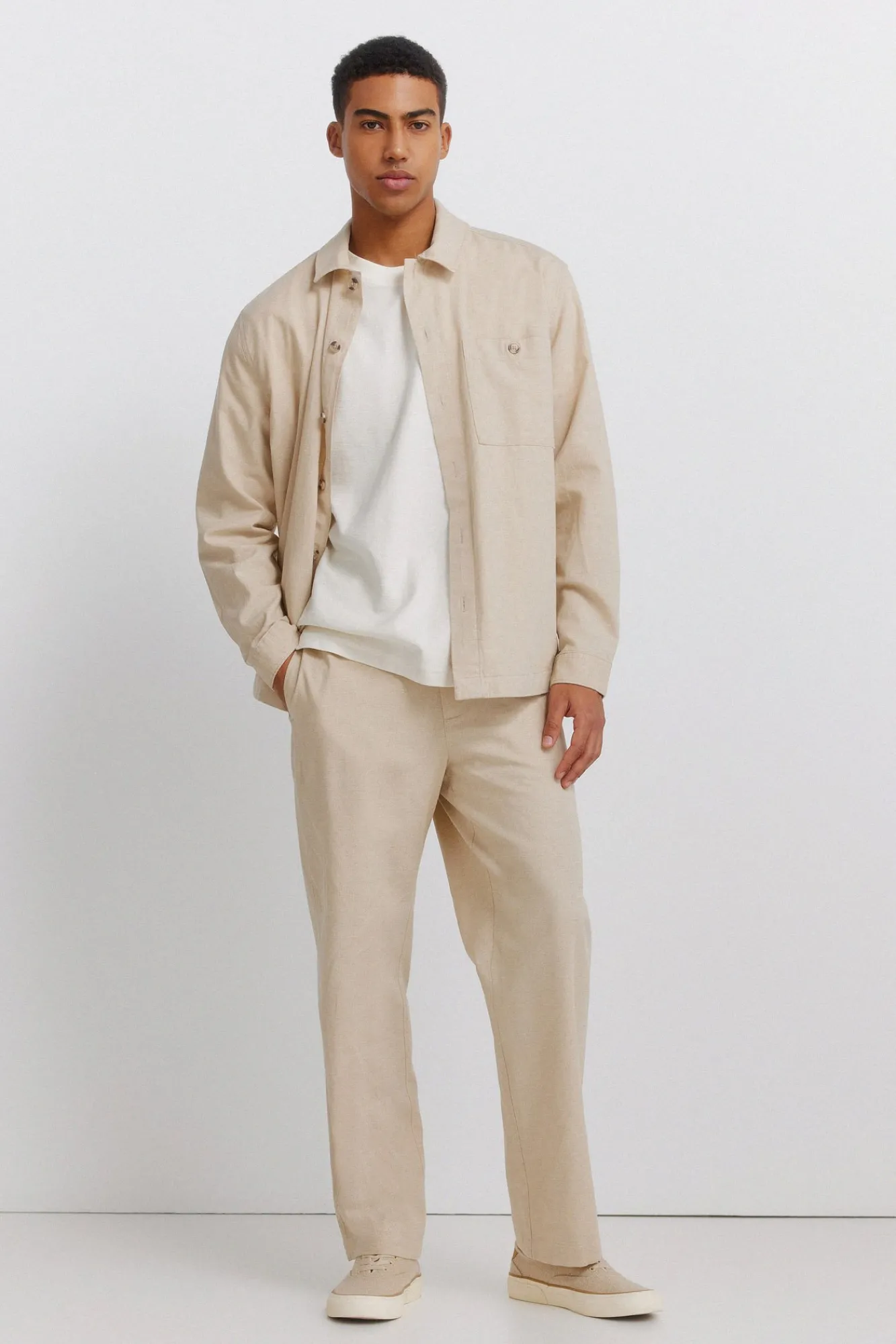 Springfield Pantalon coupe droite en lin