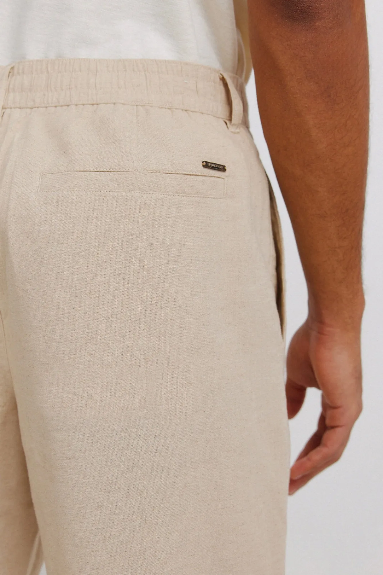 Springfield Pantalon coupe droite en lin