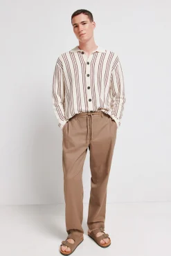 Online Springfield Pantalon dobby coupe droite nude