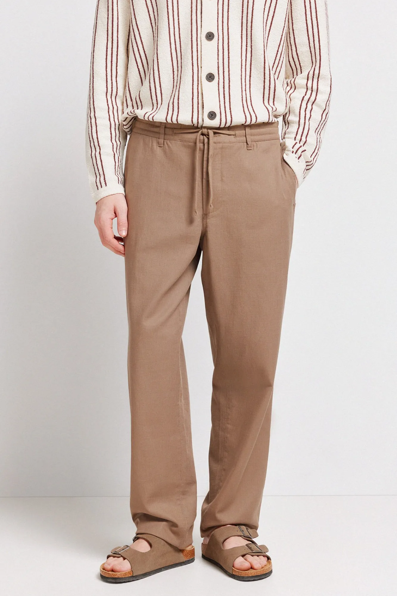 Online Springfield Pantalon dobby coupe droite nude