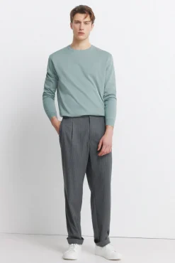 Best Springfield Pantalon droit relaxed fit à rayures gris
