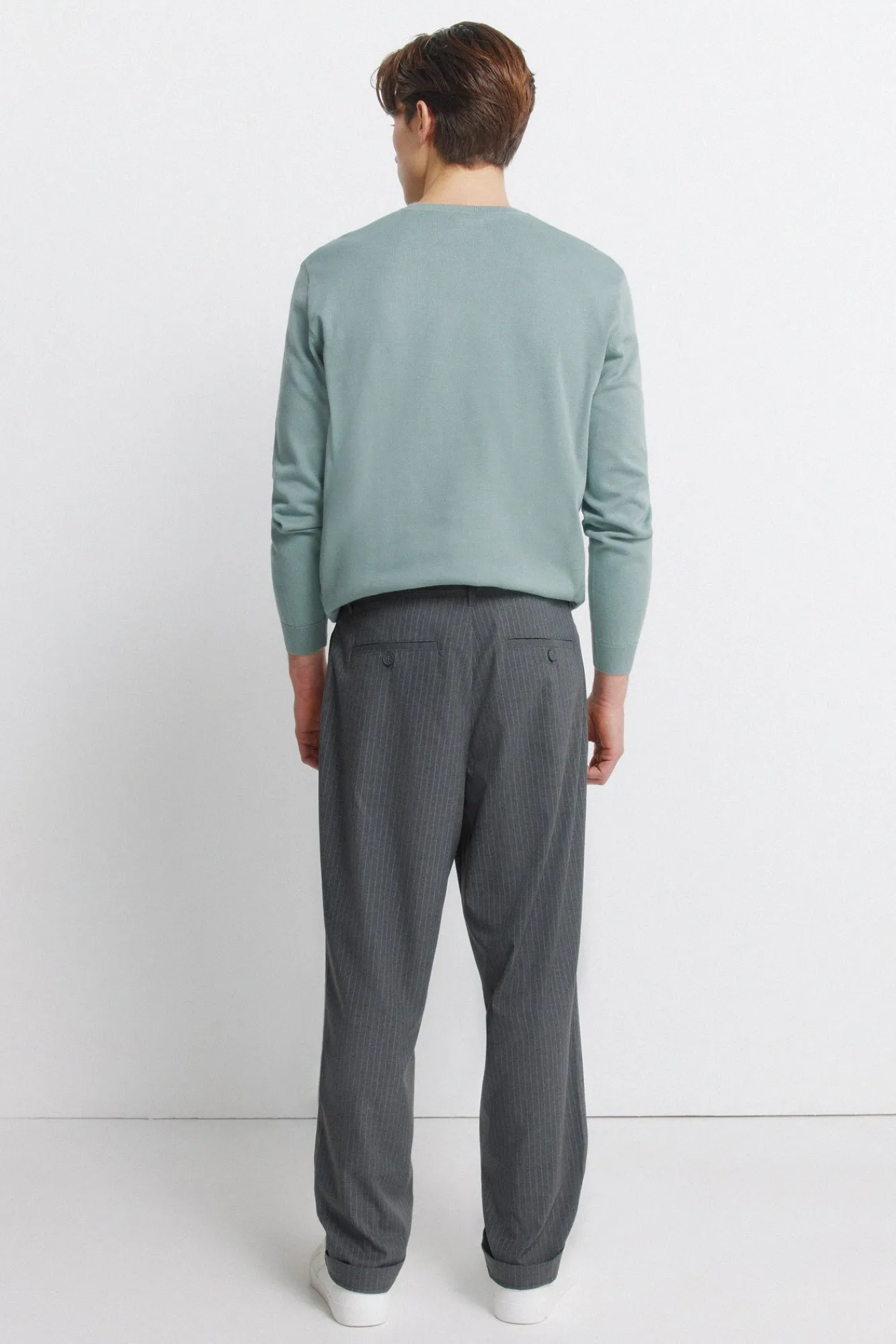 Best Springfield Pantalon droit relaxed fit à rayures gris